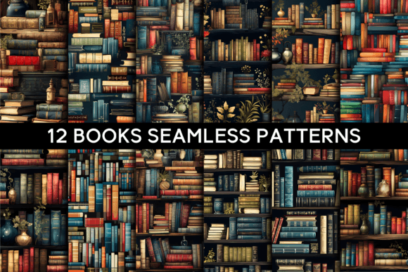 12 Books Seamless Patterns: A Versatile Digital Paper Collection for Creative Projects