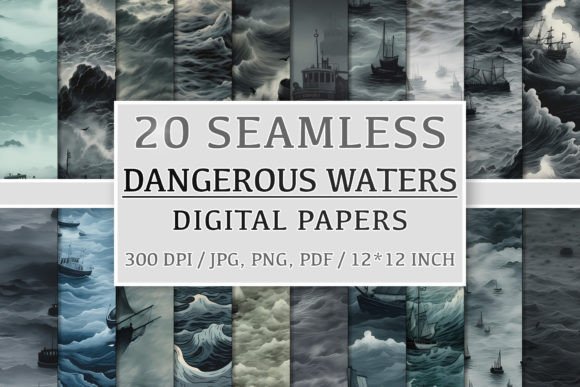 20 Seamless Dangerous Waters Patterns