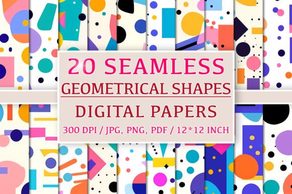 20 Seamless Soft Geometric Patterns for Creative Projects