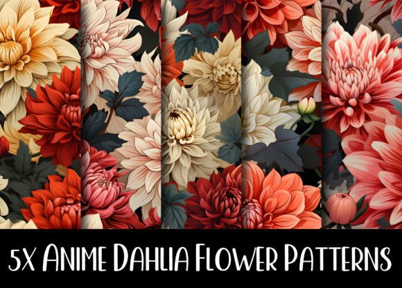 Anime Dahlia Flower Patterns Collection