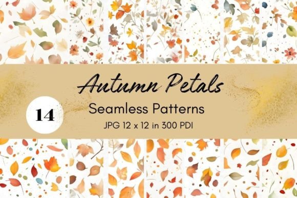 Autumn Petals Seamless Patterns