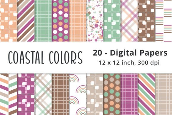 Digital Background Patterns: Enhancing Creativity with Coastal Colors and Geometric Designs
