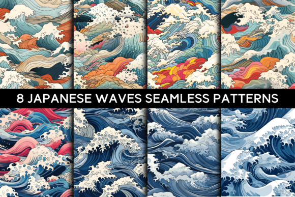 Exploring the Aesthetic and Functional Power of 8 Japanese Waves Seamless Patterns
