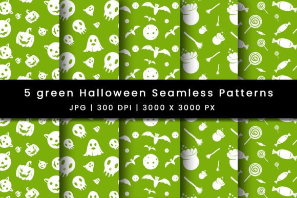 Green Halloween Seamless Patterns: A Spooky Design Essential