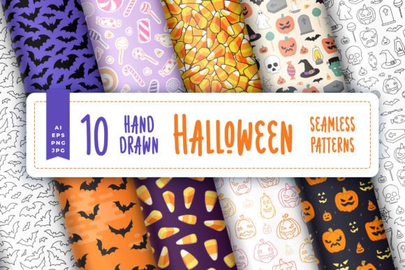 Hand Drawn Halloween Seamless Patterns: A Unique Design Resource for Creators