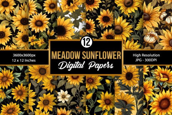 Meadow Sunflowers Digital Paper Patterns: A Versatile Tool for Creative Projects
