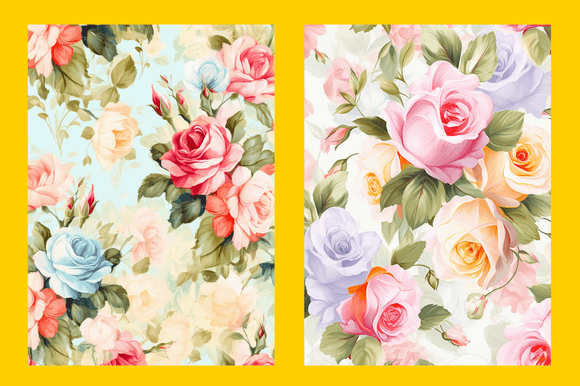 Pastel Roses Patterns for Creative Projects