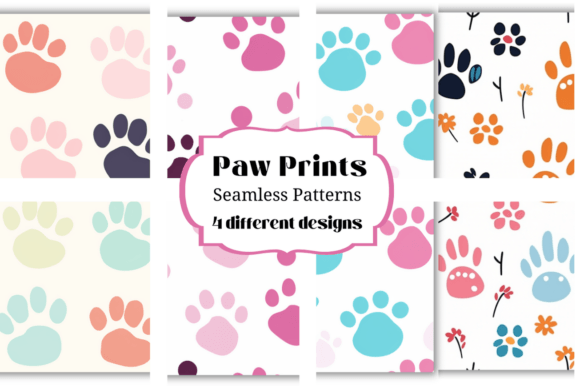 Puppy Dog Paw Prints Seamless Patterns: A Versatile Design Solution for Creative Projects