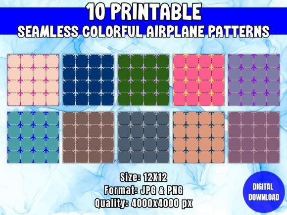 Seamless Colorful Airplane Patterns: Strategic Use for Creative and Professional Projects