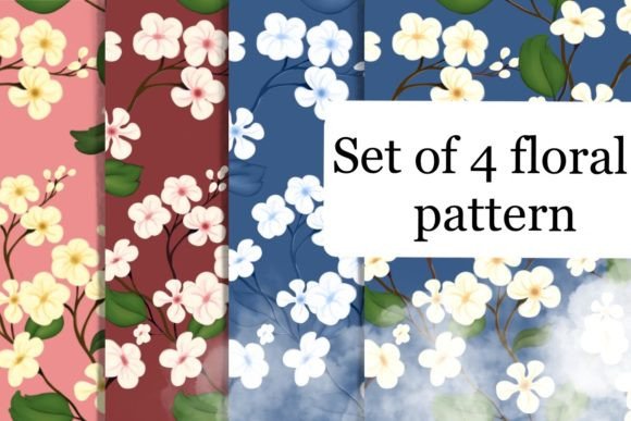 Set of Flower Patterns