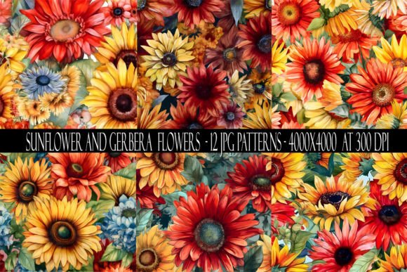 Sunflower and Gerbera Flower Patterns