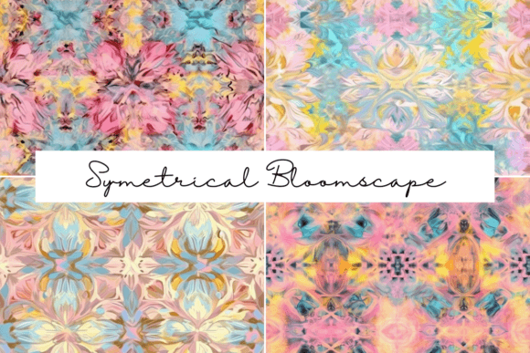 Symmetrical Bloomscape Seamless Patterns