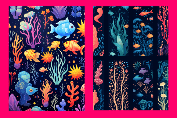Underwater Delight Patterns: A Versatile Digital Resource for Creative Projects