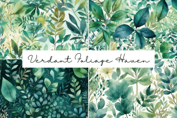 Verdant Foliage Haven Seamless Patterns
